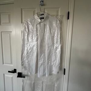 Stanford White Long Sleeve Button Down Shirt - Men's 17.5